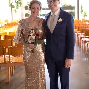 Gold bridesmaid dress